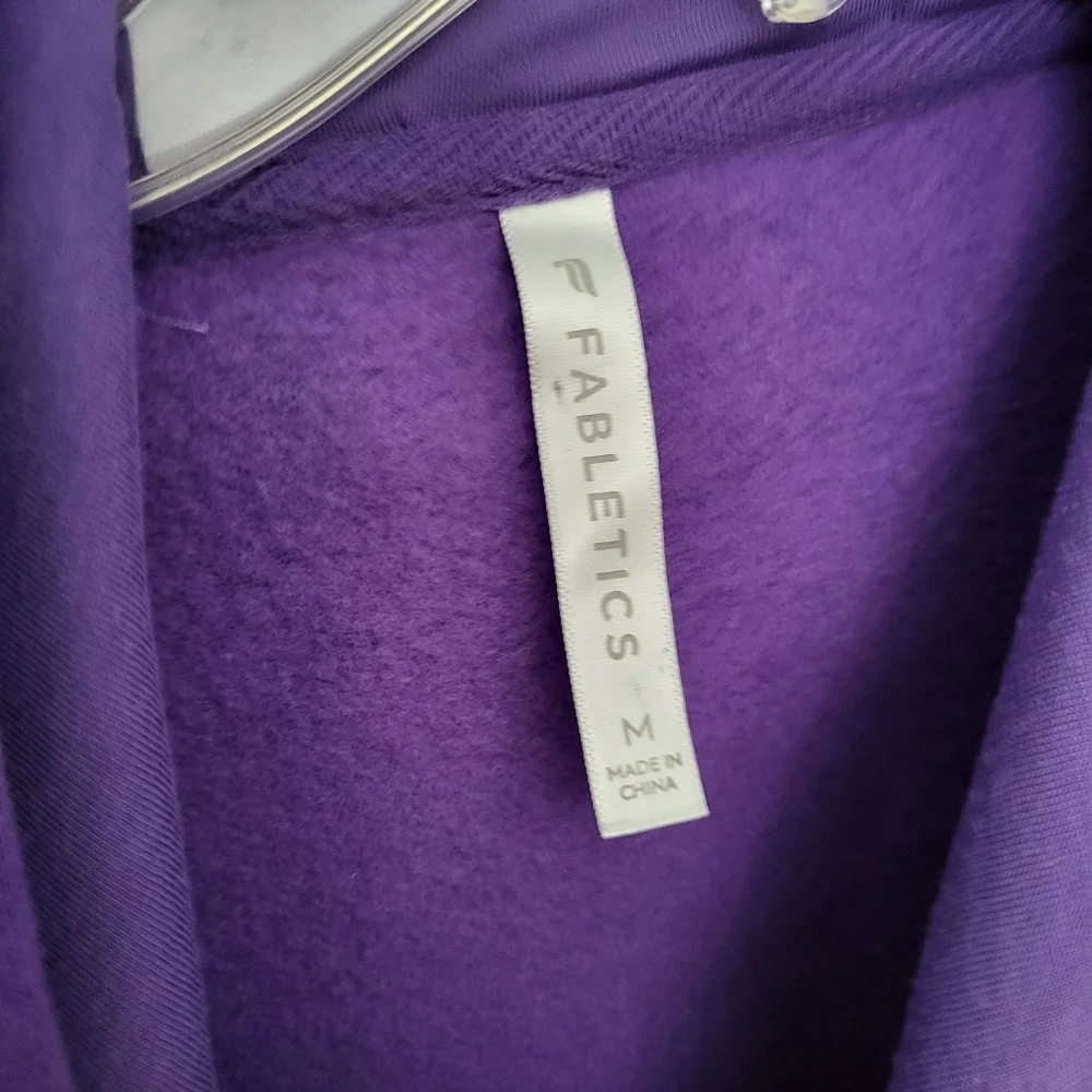 Fabletics Forever Fleece Hoodie Sweatshirt Cozy Medium Purple Athleisure Pocket - Picture 7 of 12